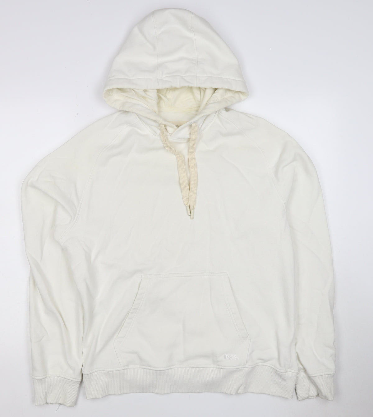 Folk Men’s Ivory L Pullover Hoodie Logo Cotton Blend