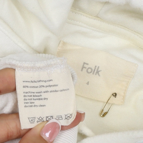 Folk Men’s Ivory L Pullover Hoodie Logo Cotton Blend