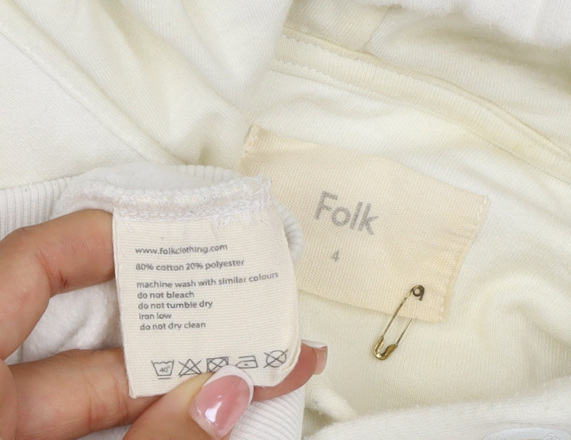 Folk Men’s Ivory L Pullover Hoodie Logo Cotton Blend