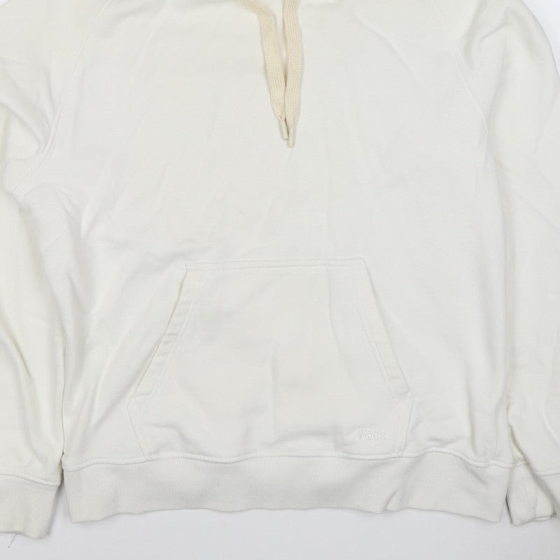 Folk Men’s Ivory L Pullover Hoodie Logo Cotton Blend
