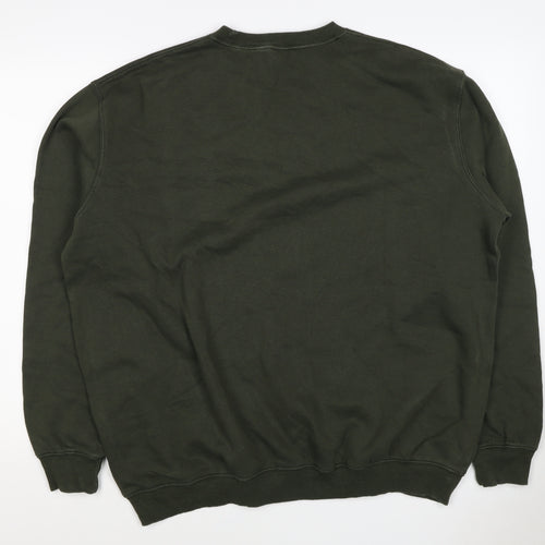 Cotton Traders Men’s Green XL Crew Neck Logo Pullover Sweatshirt