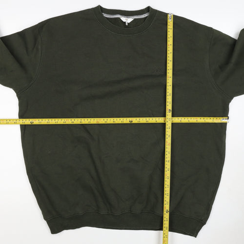 Cotton Traders Men’s Green XL Crew Neck Logo Pullover Sweatshirt
