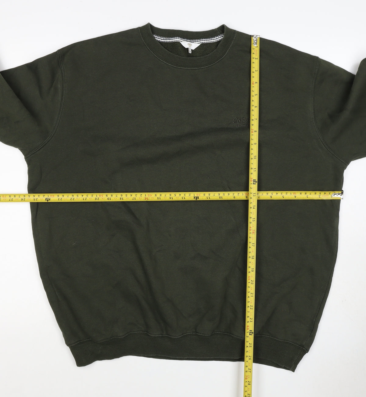 Cotton Traders Men’s Green XL Crew Neck Logo Pullover Sweatshirt