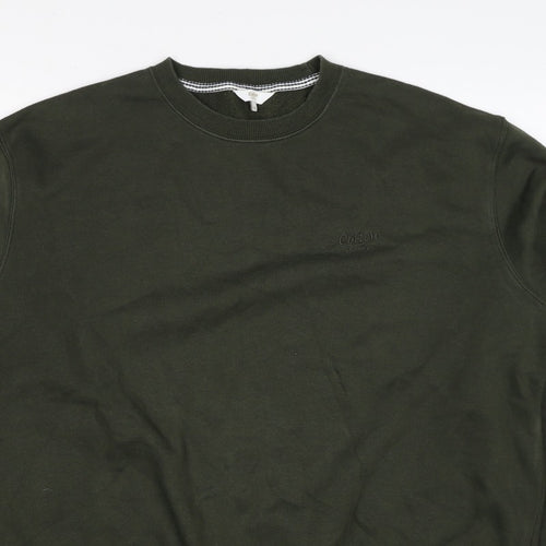 Cotton Traders Men’s Green XL Crew Neck Logo Pullover Sweatshirt