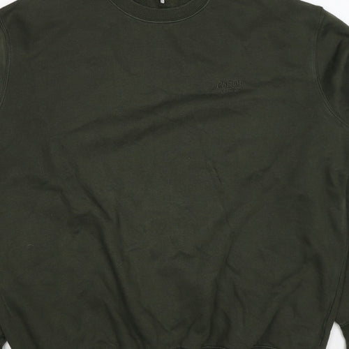 Cotton Traders Men’s Green XL Crew Neck Logo Pullover Sweatshirt