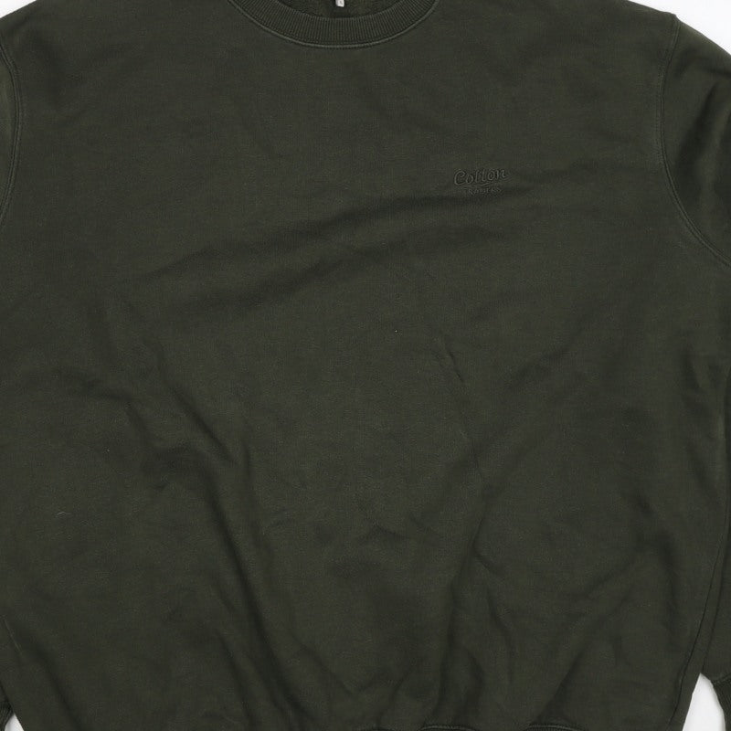 Cotton Traders Men’s Green XL Crew Neck Logo Pullover Sweatshirt