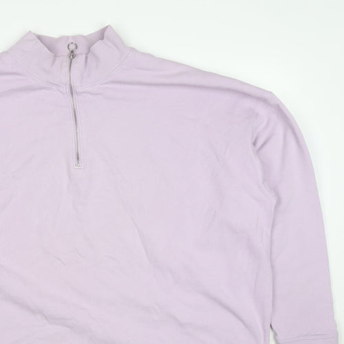 Marks & Spencer Women Pink Size 22 1/4 Zip High Neck Pullover Sweatshirt