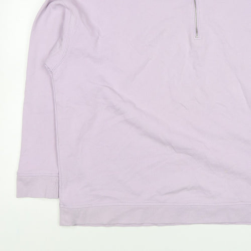 Marks & Spencer Women Pink Size 22 1/4 Zip High Neck Pullover Sweatshirt