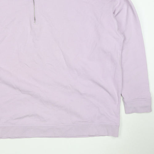 Marks & Spencer Women Pink Size 22 1/4 Zip High Neck Pullover Sweatshirt