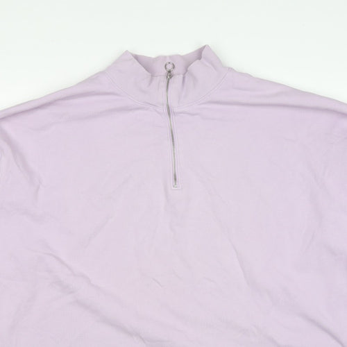 Marks & Spencer Women Pink Size 22 1/4 Zip High Neck Pullover Sweatshirt