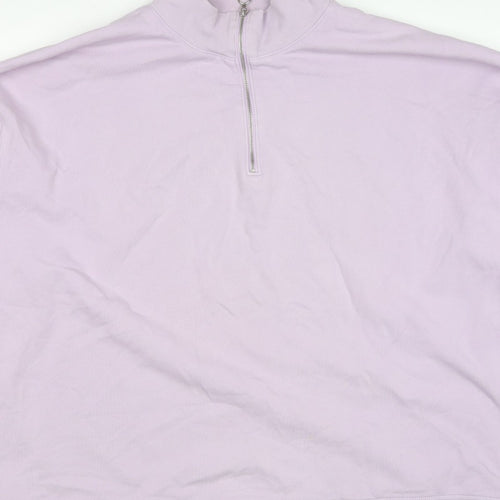 Marks & Spencer Women Pink Size 22 1/4 Zip High Neck Pullover Sweatshirt