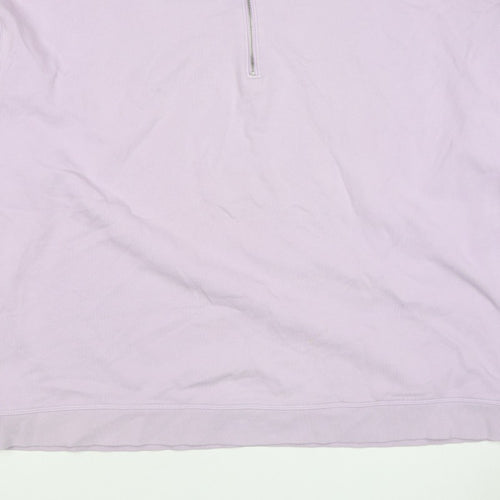 Marks & Spencer Women Pink Size 22 1/4 Zip High Neck Pullover Sweatshirt