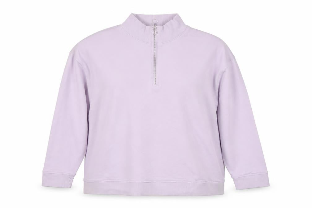 Marks & Spencer Women Pink Size 22 1/4 Zip High Neck Pullover Sweatshirt