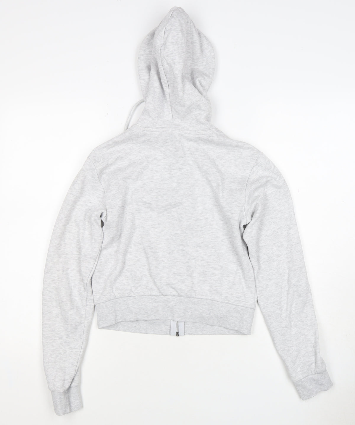 H&M Women Grey S Full Zip Hooded Fleece Hoodie Cotton Blend