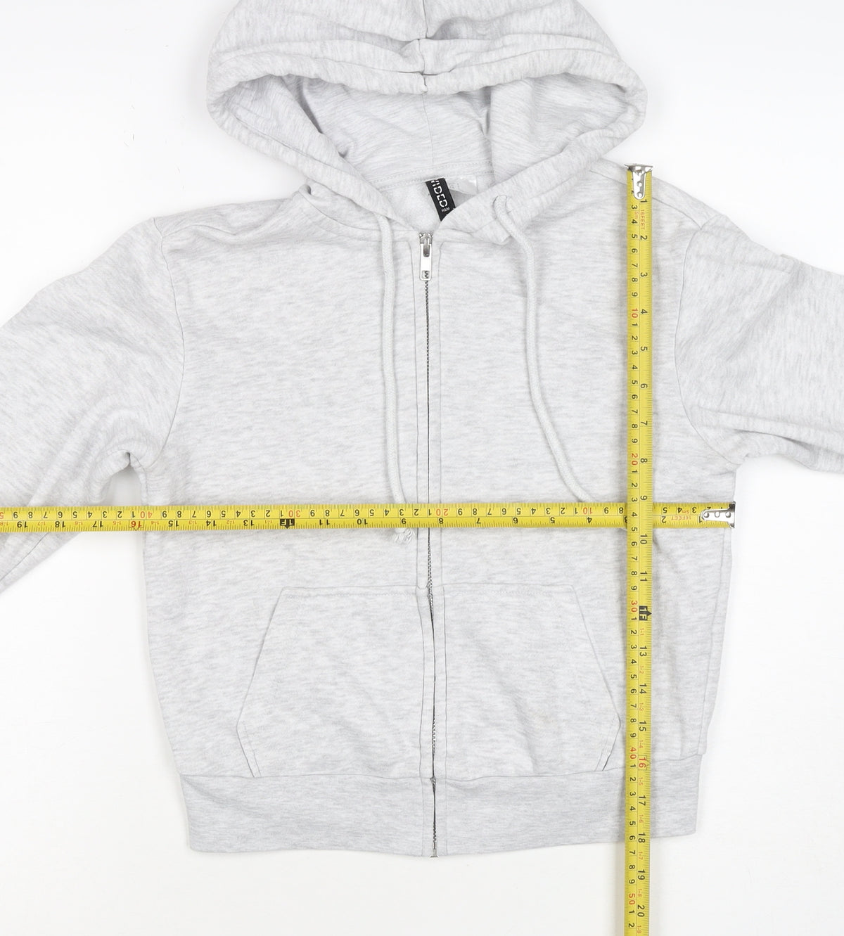 H&M Women Grey S Full Zip Hooded Fleece Hoodie Cotton Blend