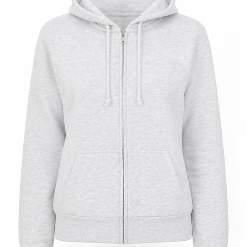 H&M Women Grey S Full Zip Hooded Fleece Hoodie Cotton Blend