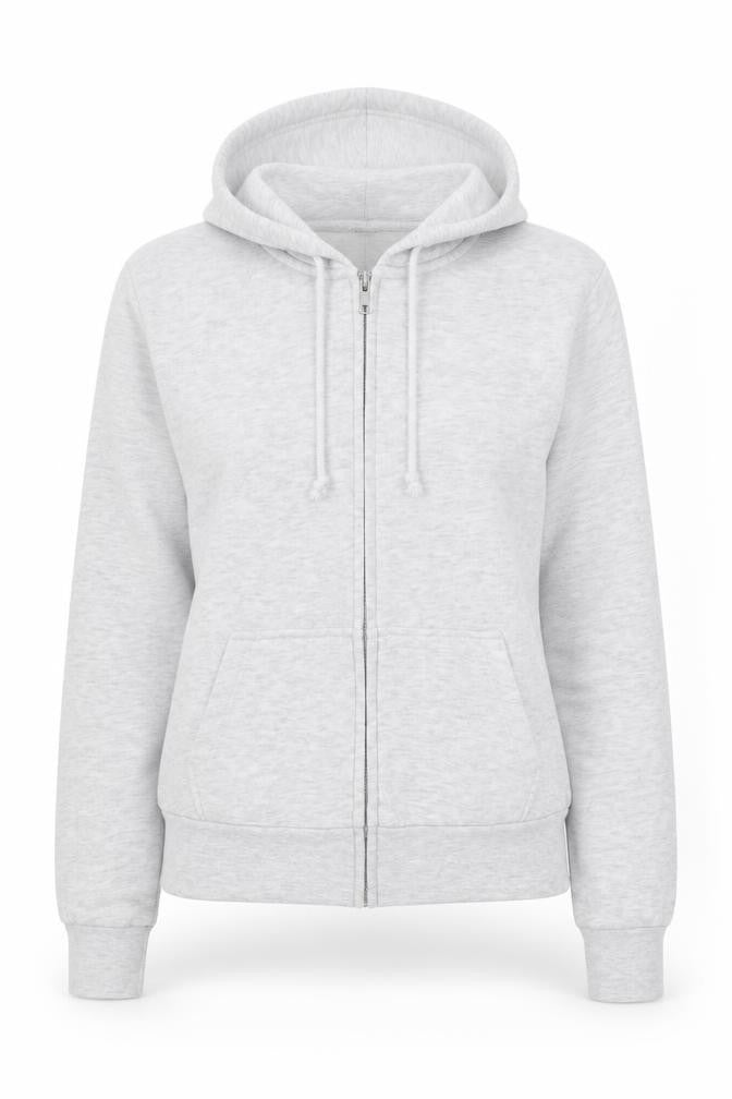 H&M Women Grey S Full Zip Hooded Fleece Hoodie Cotton Blend