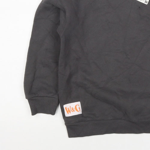 Marks and Spencer Girls Black 6-7 Years Wallace & Gromit Pullover Sweatshirt