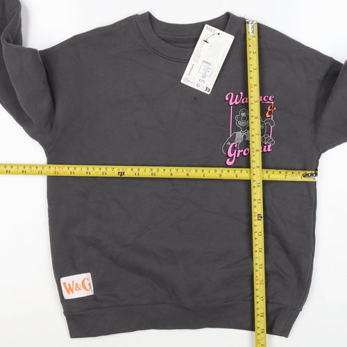 Marks and Spencer Girls Black 6-7 Years Wallace & Gromit Pullover Sweatshirt