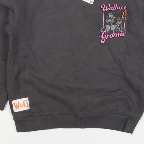 Marks and Spencer Girls Black 6-7 Years Wallace & Gromit Pullover Sweatshirt