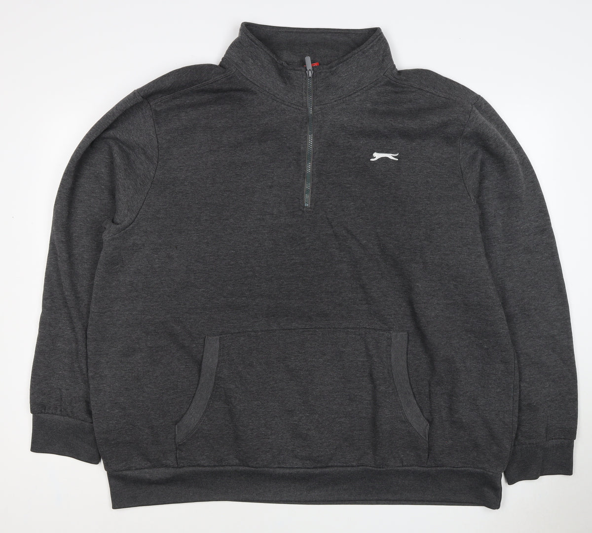 Slazenger Men’s Grey XL 1/4 Zip Pullover Sweatshirt Sports Logo