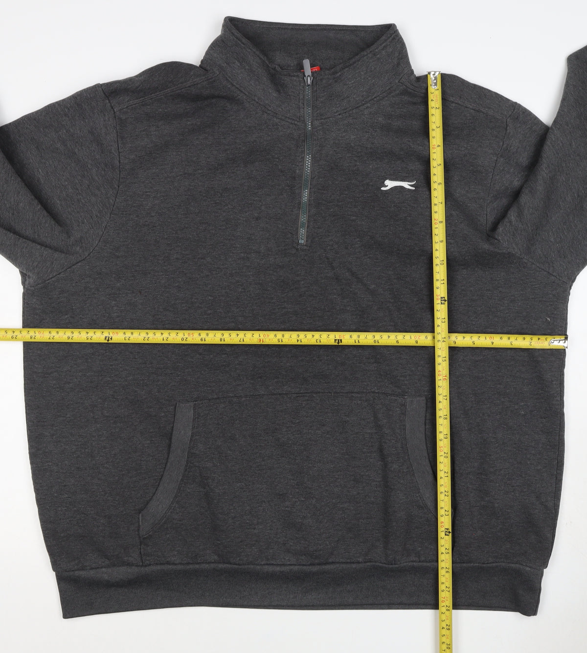 Slazenger Men’s Grey XL 1/4 Zip Pullover Sweatshirt Sports Logo