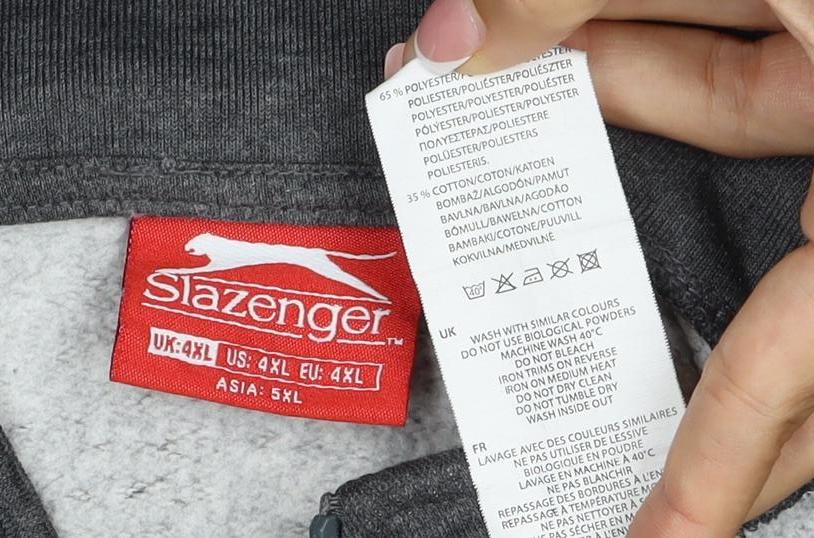 Slazenger Men’s Grey XL 1/4 Zip Pullover Sweatshirt Sports Logo