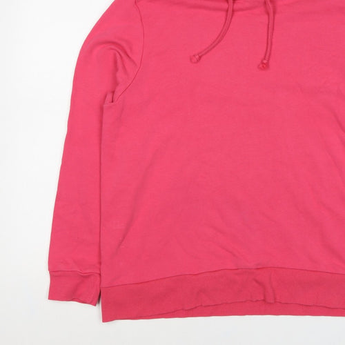 Marks and Spencer Women's Pink UK 18 Pullover Hoodie Drawstring Pockets