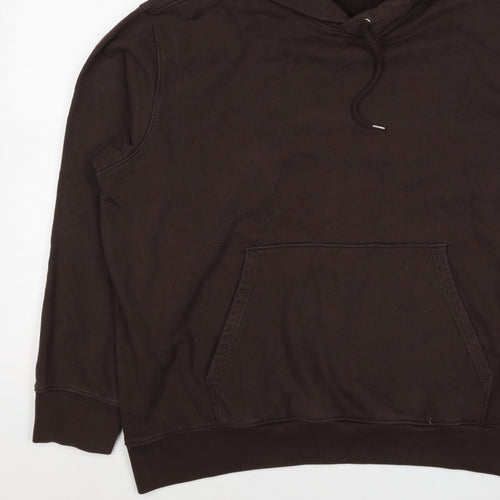 H&M Unisex Adults Brown 2XL Regular Fit Pullover Hoodie Cotton