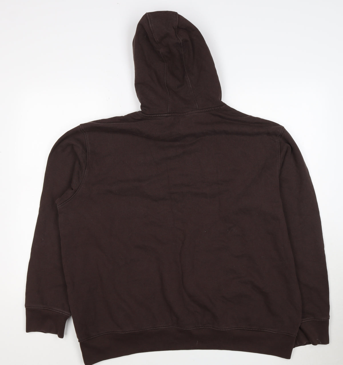 H&M Unisex Adults Brown 2XL Regular Fit Pullover Hoodie Cotton