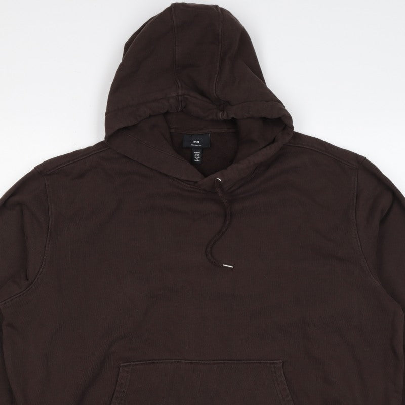 H&M Unisex Adults Brown 2XL Regular Fit Pullover Hoodie Cotton