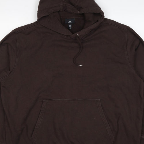 H&M Unisex Adults Brown 2XL Regular Fit Pullover Hoodie Cotton