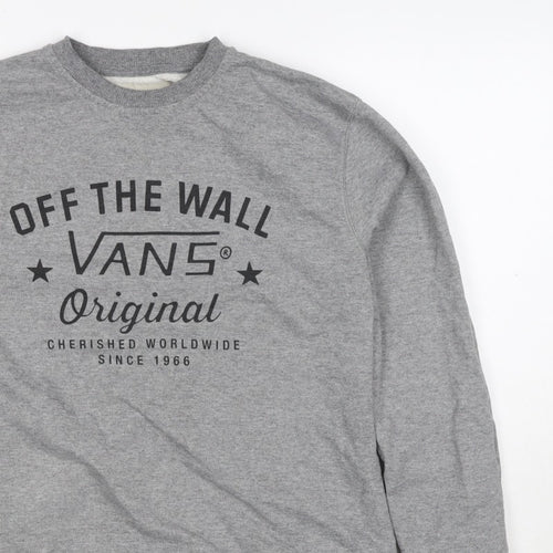 Vans Women’s Grey XL Off The Wall Logo Graphic Crew Neck Sweatshirt