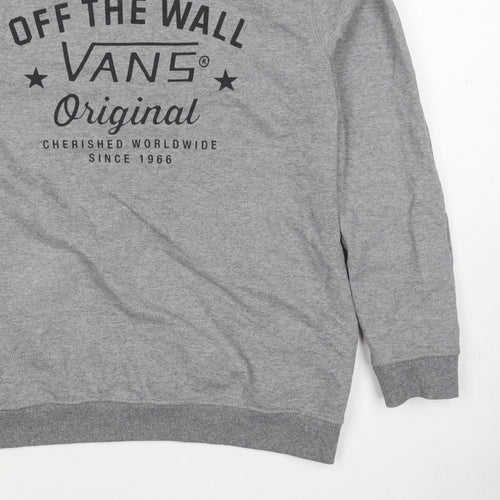 Vans Women’s Grey XL Off The Wall Logo Graphic Crew Neck Sweatshirt