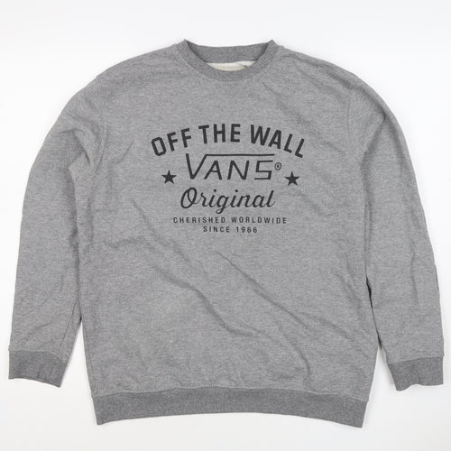 Vans Women’s Grey XL Off The Wall Logo Graphic Crew Neck Sweatshirt