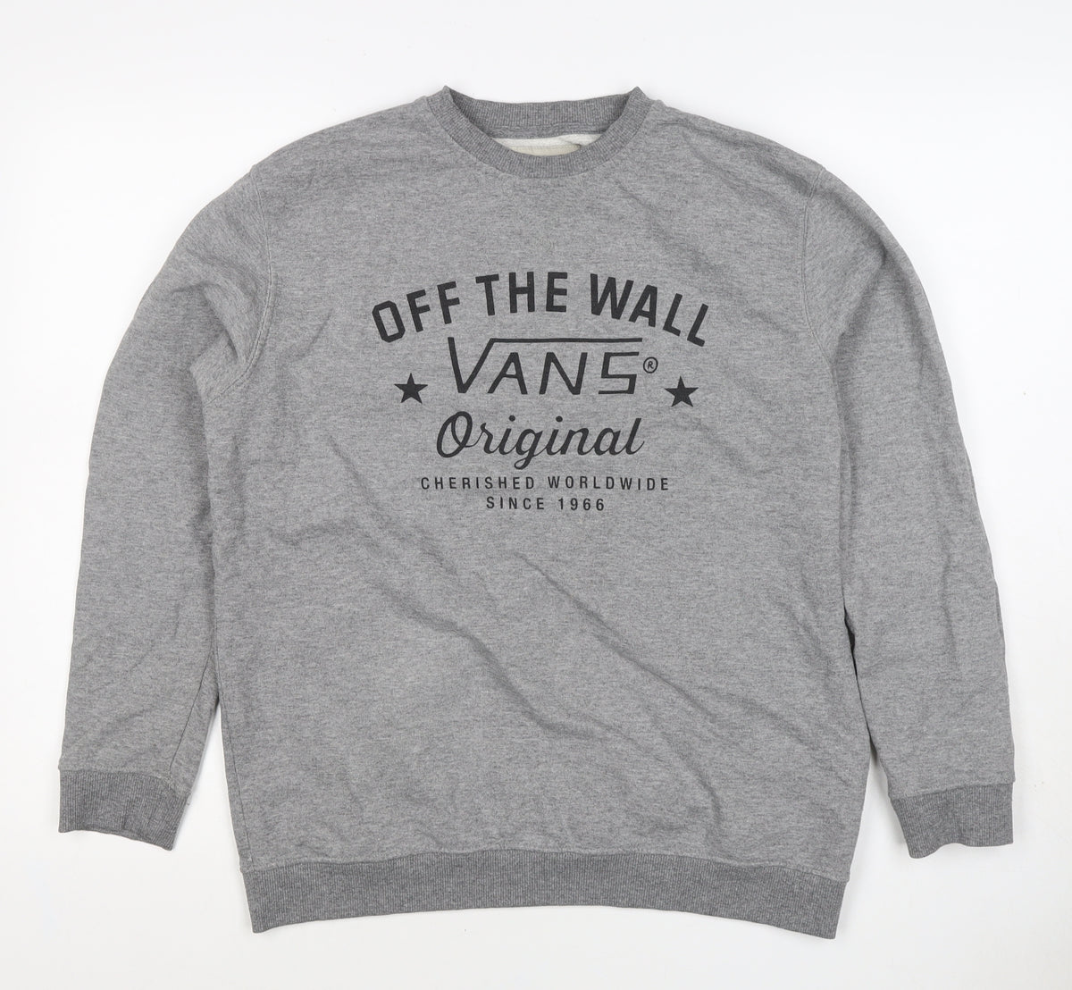 Vans Women’s Grey XL Off The Wall Logo Graphic Crew Neck Sweatshirt