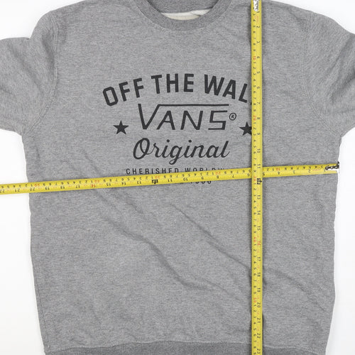 Vans Women’s Grey XL Off The Wall Logo Graphic Crew Neck Sweatshirt