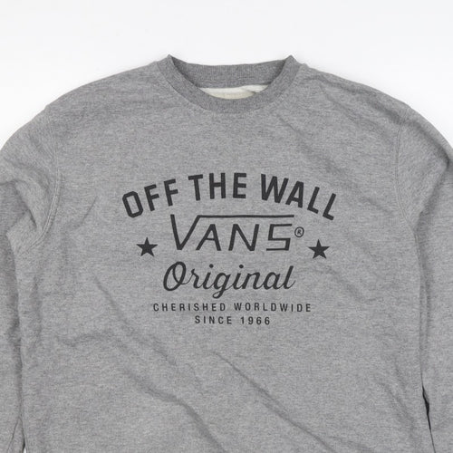 Vans Women’s Grey XL Off The Wall Logo Graphic Crew Neck Sweatshirt