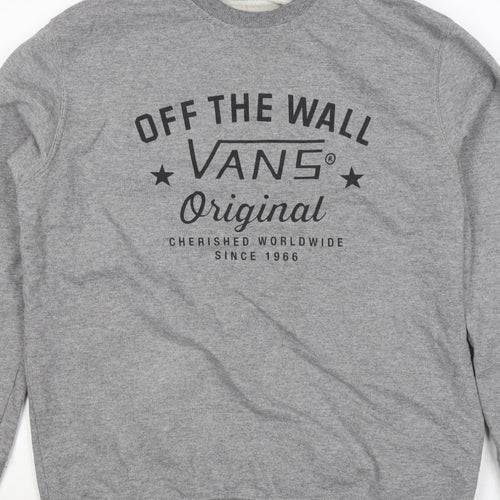 Vans Women’s Grey XL Off The Wall Logo Graphic Crew Neck Sweatshirt