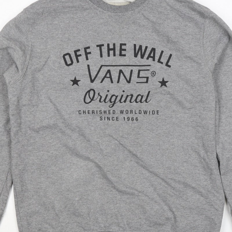 Vans Women’s Grey XL Off The Wall Logo Graphic Crew Neck Sweatshirt