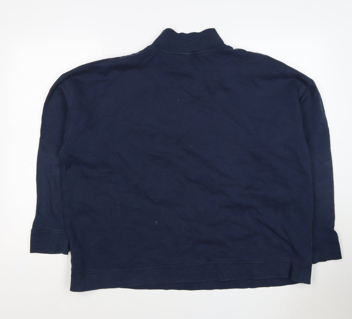 Marks & Spencer Women's Navy UK 22 Half Zip Cotton Blend Sweatshirt