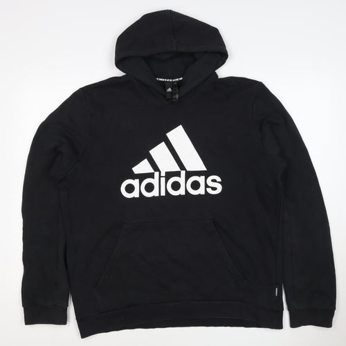 Adidas Men’s Black XL Pullover Logo Graphic Print Hoodie