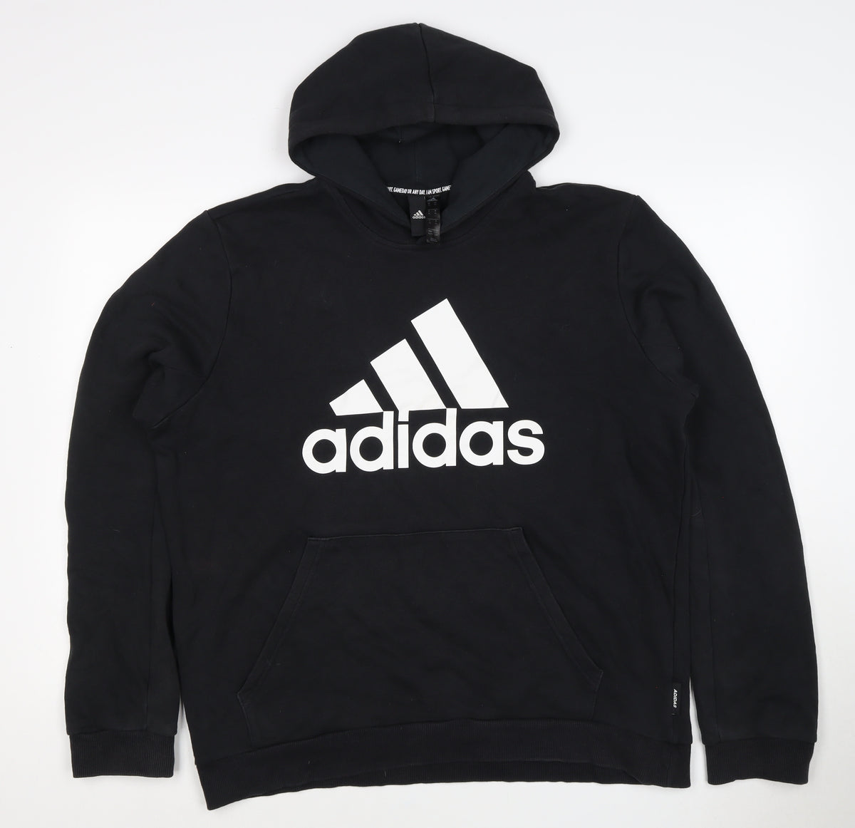 Adidas Men’s Black XL Pullover Logo Graphic Print Hoodie