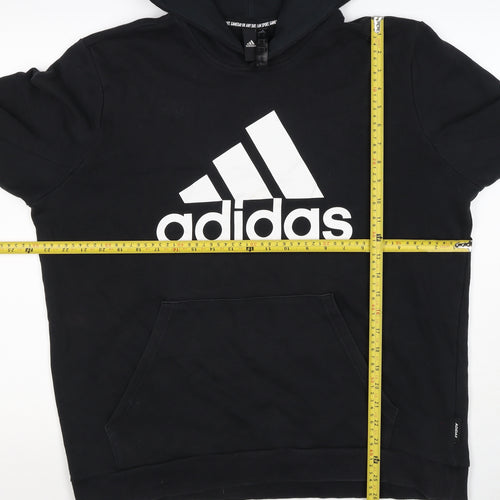 Adidas Men’s Black XL Pullover Logo Graphic Print Hoodie
