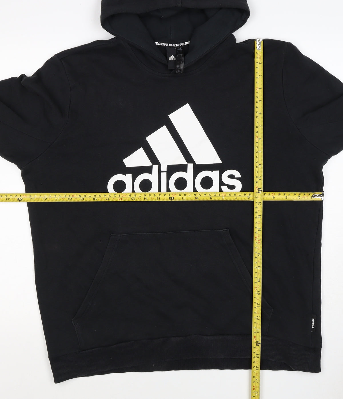 Adidas Men’s Black XL Pullover Logo Graphic Print Hoodie
