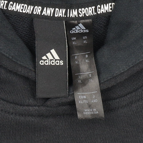 Adidas Men’s Black XL Pullover Logo Graphic Print Hoodie