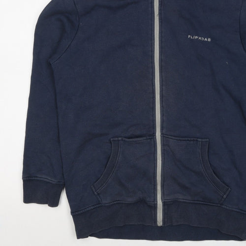 Flipback Boys Blue 13-14 Years Full Zip Hooded Fleece Logo Hoodie