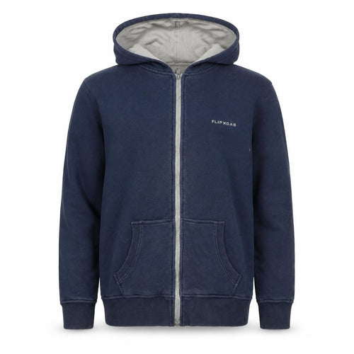 Flipback Boys Blue 13-14 Years Full Zip Hooded Fleece Logo Hoodie