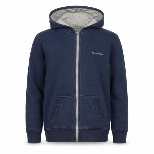 Flipback Boys Blue 13-14 Years Full Zip Hooded Fleece Logo Hoodie