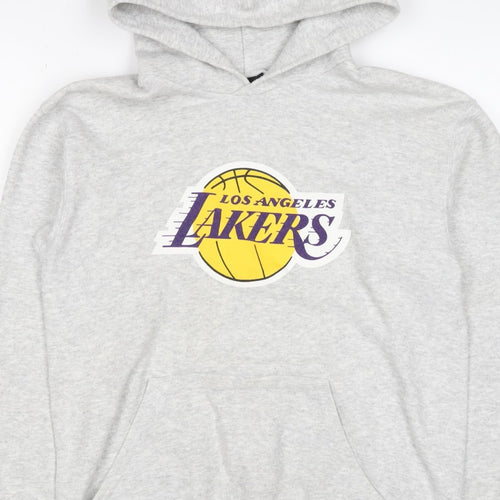 Outer Stuff Boys Grey L Los Angeles Lakers Basketball Pullover Hoodie